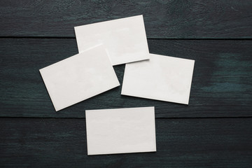 Wall Mural - Thick cardboard business cards, blank for copyspace