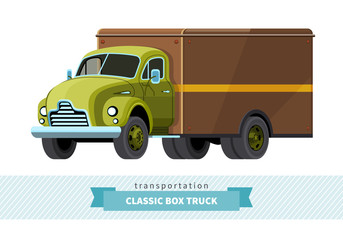 Wall Mural - Classic box truck front side view