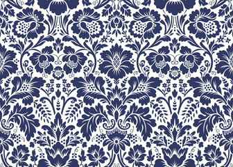 Wall Mural - Vector seamless floral damask pattern