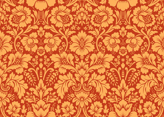 Wall Mural - Vector seamless floral damask pattern