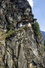 Wall Mural - Taktshang monastery, Bhutan - Tigers Nest Monastery also know as Taktsang Palphug Monastery. Located in the cliffside of the upper Paro valley, in Bhutan.