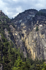 Wall Mural - Taktshang monastery, Bhutan - Tigers Nest Monastery also know as Taktsang Palphug Monastery. Located in the cliffside of the upper Paro valley, in Bhutan.