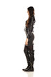 © vladimirfloyd - side view of pretty girl in a leather jacket and boots on white background