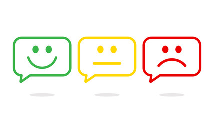 Sticker - Smiley in speech bubble outline transparent vector