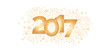 Neujahr 2017 mit Feuerwerk in Gold Karte zum Jahreswechsel