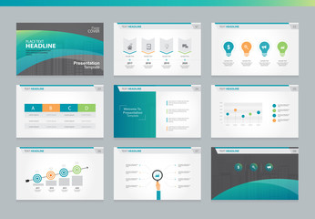 Wall Mural - page layout design template for business presentation page with page cover background design and inf