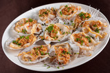 Fototapeta  - Scallop in Shell garlic fans steamed