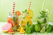 Selection of infused water for detox