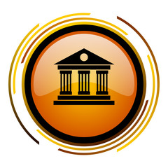 Aufkleber - Academy vector icon. Modern design round orange button isolated on white background for web and applications in eps10.