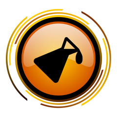 Aufkleber - Chemistry vector icon. Modern design round orange button isolated on white background for web and applications in eps10.