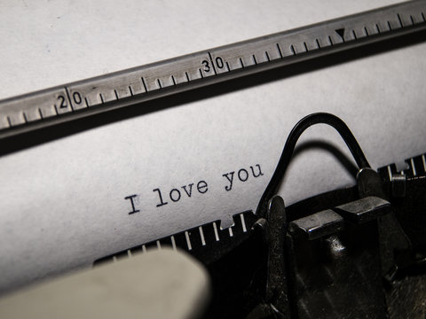 Old typewriter typing 