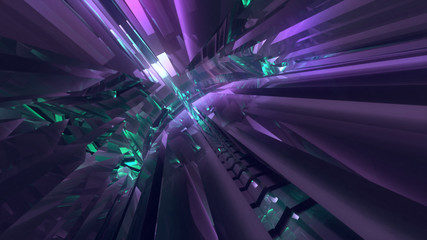 Aufkleber - Abstract reflective shiny plastic shape 3d rendering