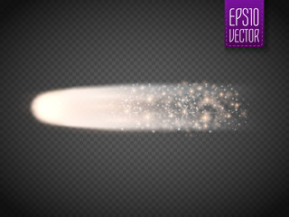 Poster - Bright comet with large dust and gas trails isolated. Vector