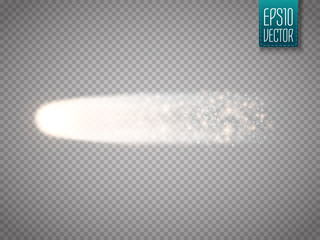 Poster - Bright comet with large dust and gas trails isolated. Vector