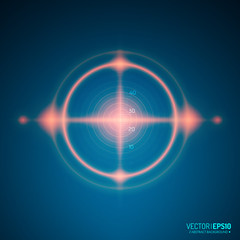 Aufkleber - Neon Target isolated. Game Interface Element. Vector