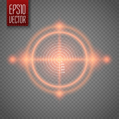 Aufkleber - Neon Target isolated. Game Interface Element. Vector