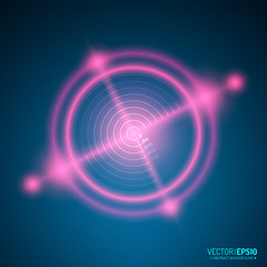 Aufkleber - Neon Target isolated. Game Interface Element. Vector