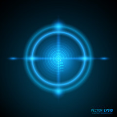 Aufkleber - Neon Target isolated. Game Interface Element. Vector