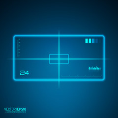 Aufkleber - Sniper scope isolated. Neon target concept. Game Interface Element. Vector