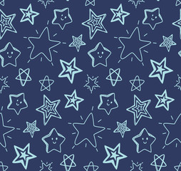 Wall Mural - sketchy star seamless background