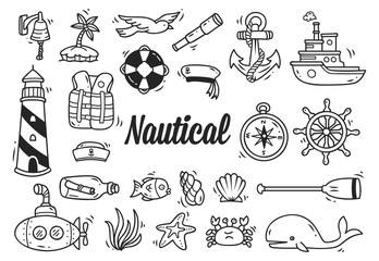 Set of nautical doodle