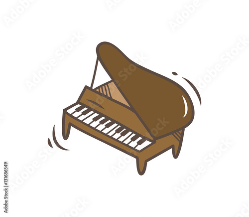 Grand piano doodle isolated on white background - Buy this stock vector ...