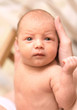 © boxerx - Cute newborn baby in mother's hands. Stock photo