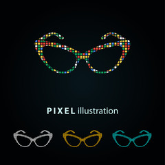 Poster - Glasses - pixel illustration.