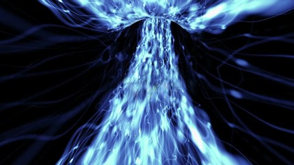 Wall Mural - A vortex tunnel of streaming strands of light (Loop).