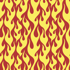 Wall Mural - Yellow flames seamless pattern