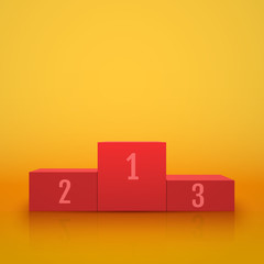 Poster - Empty winners podium for award ceremony. Vector illustration