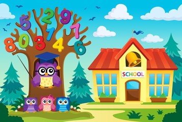 Poster - Tree with stylized school owl theme 8