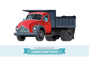 Wall Mural - Classic dump truck front side view