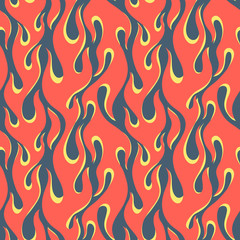 Red with yellow flames seamless pattern