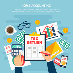 Canvas Print -  Home Accounting Composition 