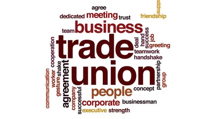 Canvas Print - Trade union animated word cloud.