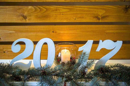 2017 New year wood letters 2017 