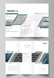 © Raevsky Lab - Tri-fold brochure business templates on both sides. Easy editable vector layout in flat design. Abstract infinity background, 3d structure with rectangles forming illusion of depth and perspective.