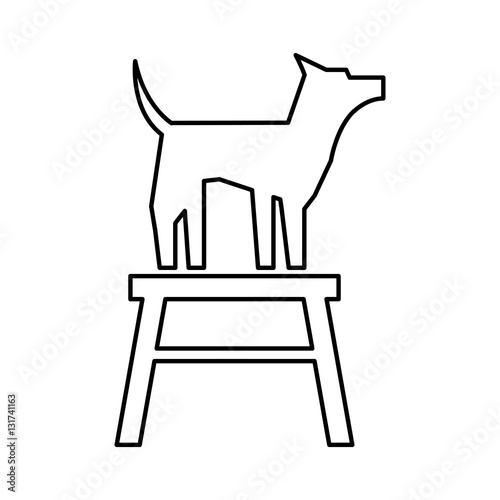 cute dog mascot in chair isolated icon vector illustration design