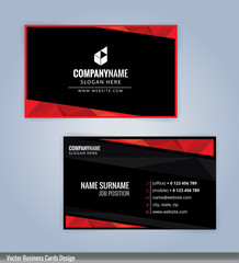 black and red modern business card template, vertical, illustration vector 10