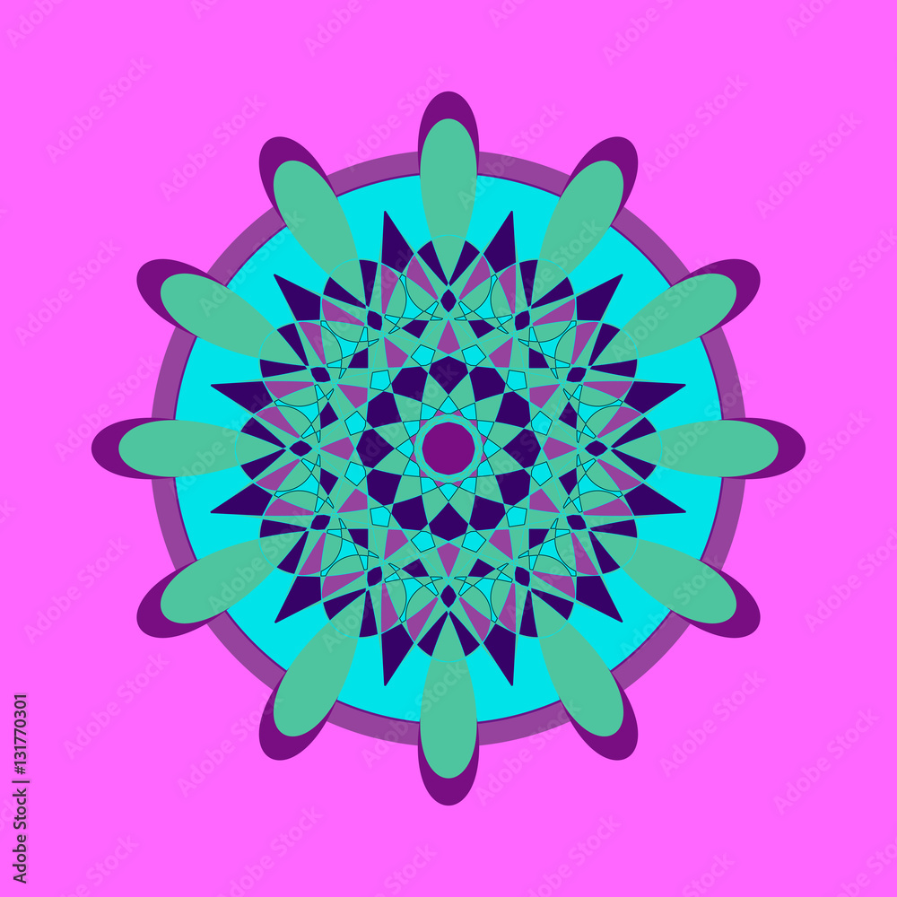 Ornamental round floral pattern. Abstract floral element. Stock Vector ...