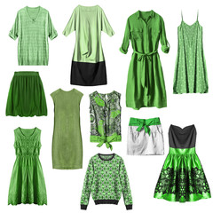 Wall Mural - Green clothes isolated