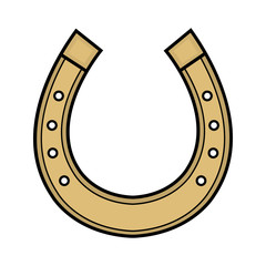 Sticker - Gold horseshoe color icon