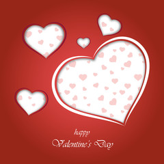 Wall Mural - happy valentine's day - vector hearts card , background ( love , romantic , valentine )