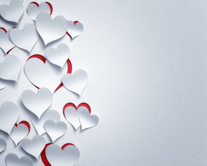 paper hearts - 3d romantic card / background ( love , valentine , wedding )