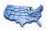 Fototapeta Mapy - USA map with work PATH
