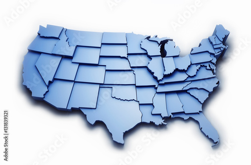 Obraz na płótnie USA map with work PATH