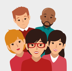 Wall Mural - people group avatar character vector illustration design