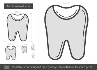 Canvas Print - Tooth enamel line icon.