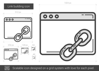 Wall Mural - Link building line icon.